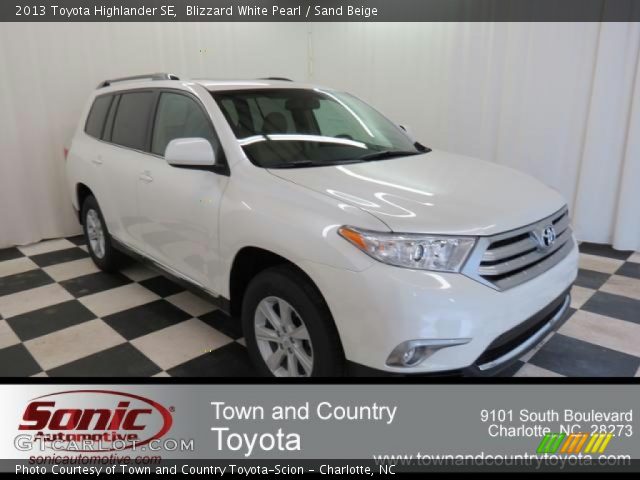 2013 Toyota Highlander SE in Blizzard White Pearl