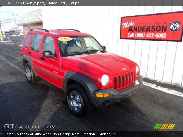 2004 Jeep Liberty Sport in Flame Red
