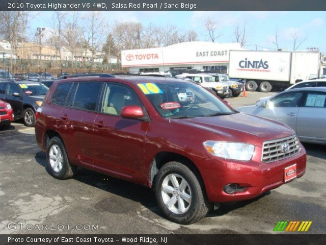 2010 Toyota Highlander V6 4WD in Salsa Red Pearl