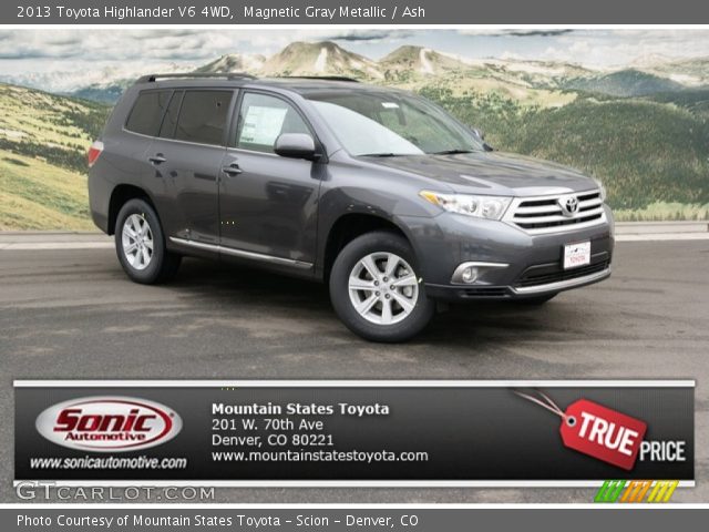 2013 Toyota Highlander V6 4WD in Magnetic Gray Metallic