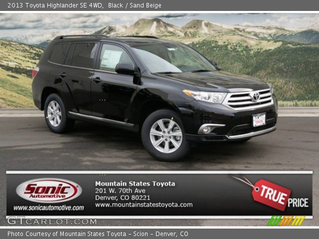 2013 Toyota Highlander SE 4WD in Black