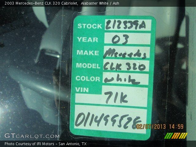 2003 Mercedes-Benz CLK 320 Cabriolet in Alabaster White