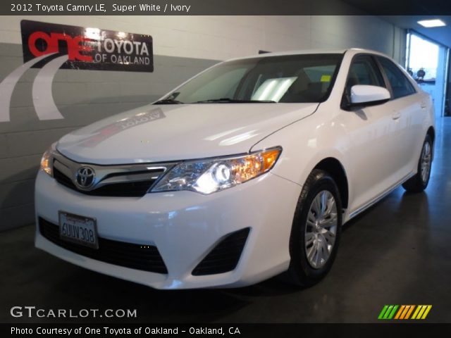 2012 Toyota Camry LE in Super White