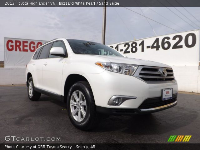 2013 Toyota Highlander V6 in Blizzard White Pearl