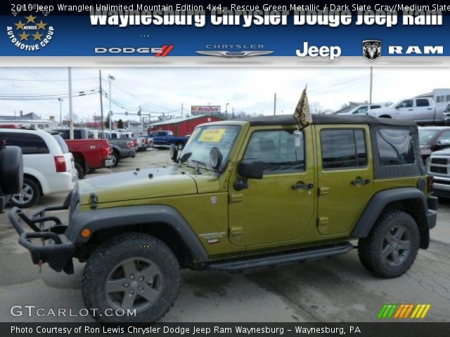 2010 Jeep Wrangler Unlimited Mountain Edition 4x4 in Rescue Green Metallic