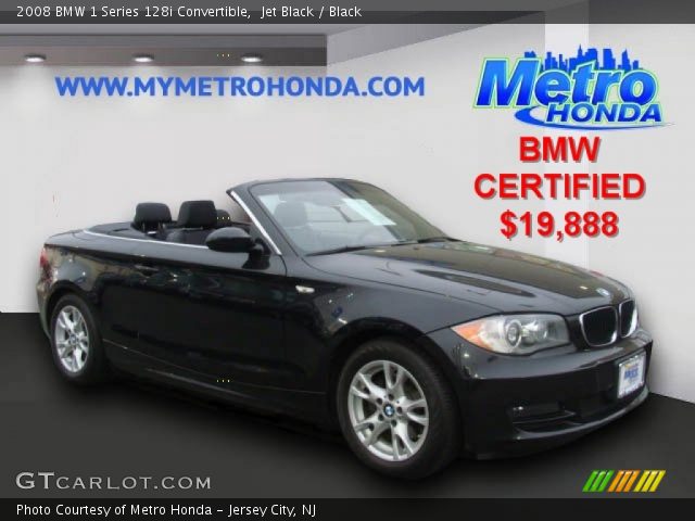 2008 BMW 1 Series 128i Convertible in Jet Black