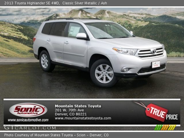 2013 Toyota Highlander SE 4WD in Classic Silver Metallic