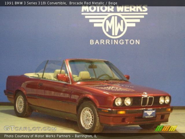 1991 BMW 3 Series 318i Convertible in Brocade Red Metallic