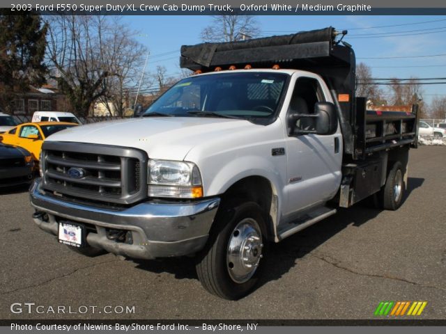 2003 Ford F550 Super Duty XL Crew Cab Dump Truck in Oxford White