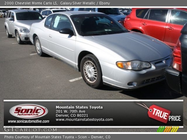 2000 Chevrolet Monte Carlo LS in Galaxy Silver Metallic