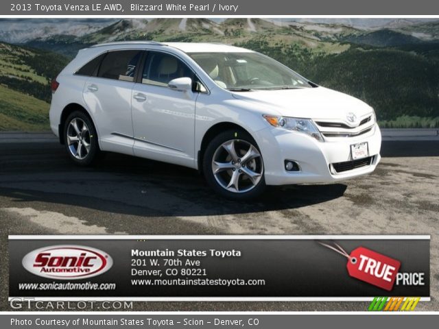 2013 Toyota Venza LE AWD in Blizzard White Pearl