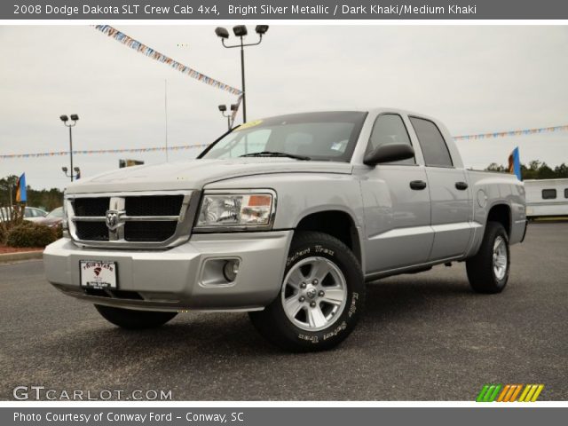 2008 Dodge Dakota SLT Crew Cab 4x4 in Bright Silver Metallic
