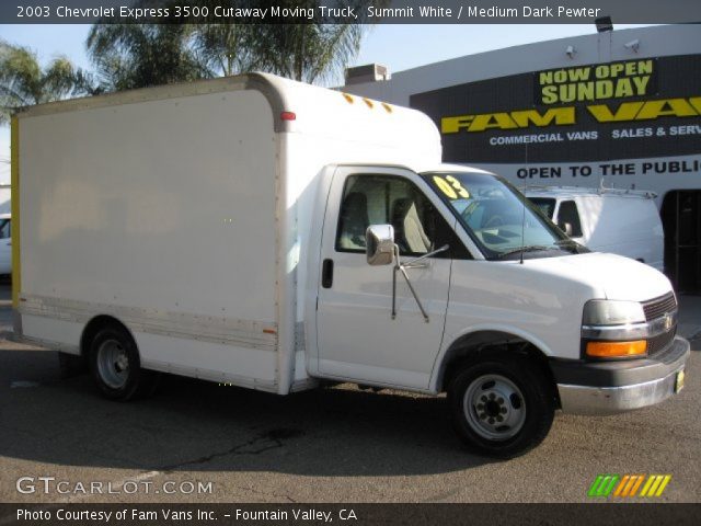 2003 Chevrolet Express 3500 Cutaway Moving Truck in Summit White