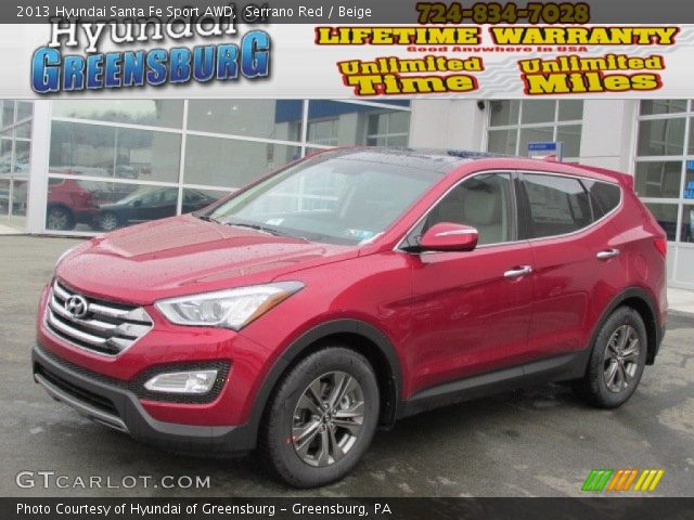 2013 Hyundai Santa Fe Sport AWD in Serrano Red
