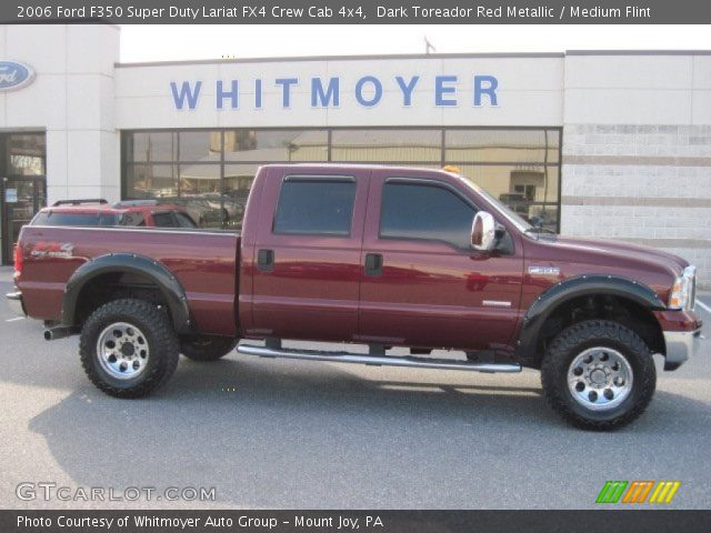2006 Ford F350 Super Duty Lariat FX4 Crew Cab 4x4 in Dark Toreador Red Metallic