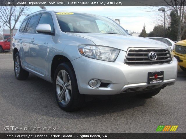 2008 Toyota Highlander Sport 4WD in Classic Silver Metallic