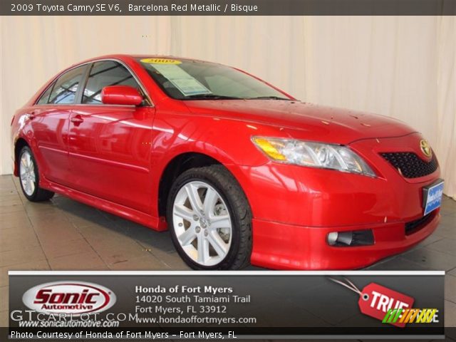 2009 Toyota Camry SE V6 in Barcelona Red Metallic