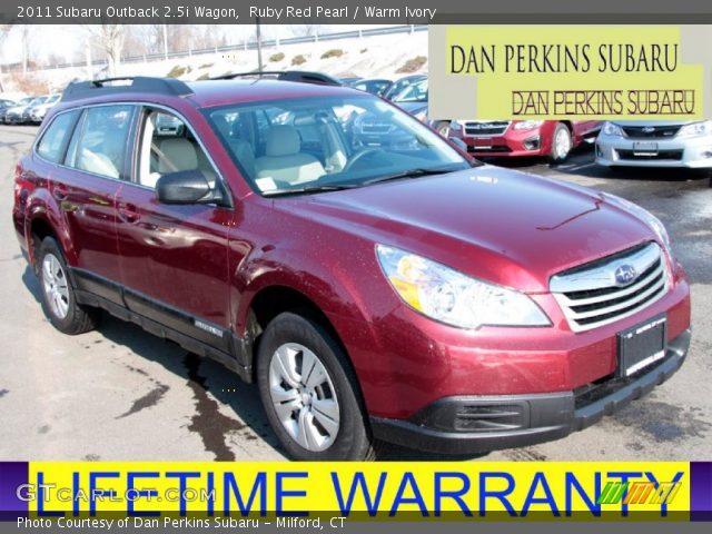 2011 Subaru Outback 2.5i Wagon in Ruby Red Pearl