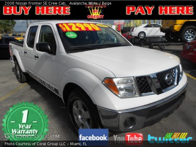 2008 Nissan Frontier SE Crew Cab in Avalanche White
