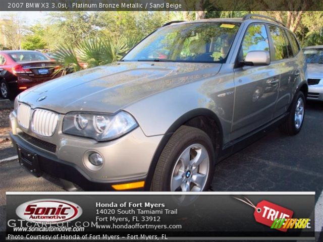 2007 BMW X3 3.0si in Platinum Bronze Metallic