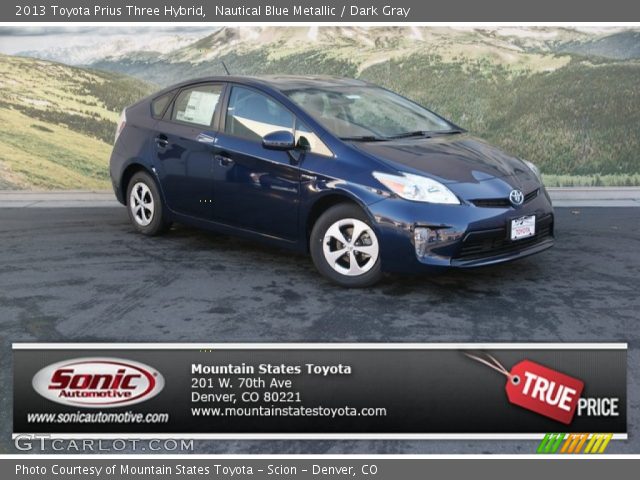 2013 Toyota Prius Three Hybrid in Nautical Blue Metallic