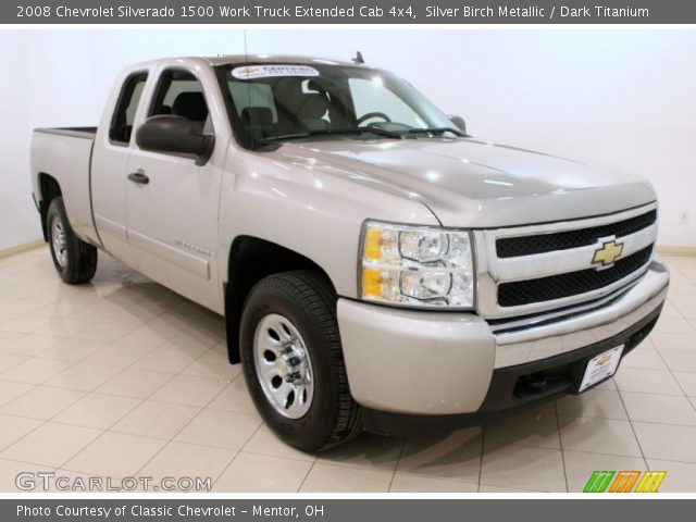 2008 Chevrolet Silverado 1500 Work Truck Extended Cab 4x4 in Silver Birch Metallic