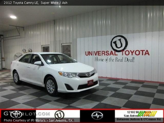 2012 Toyota Camry LE in Super White