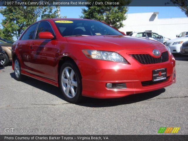 2007 Toyota Camry SE V6 in Barcelona Red Metallic