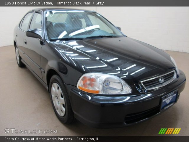 1998 Honda Civic LX Sedan in Flamenco Black Pearl