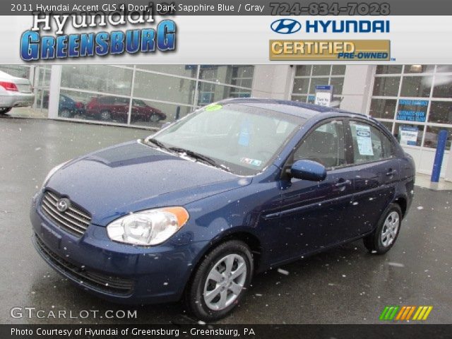 2011 Hyundai Accent GLS 4 Door in Dark Sapphire Blue