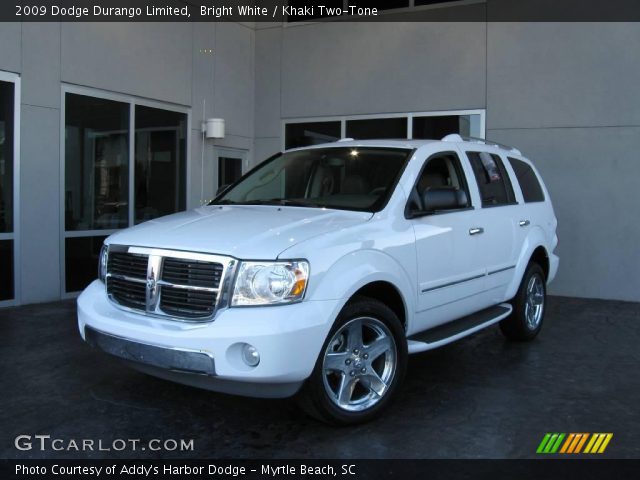 Bright White 2009 Dodge Durango Limited Khaki Two Tone Interior 2009 Dodge Durango Limited