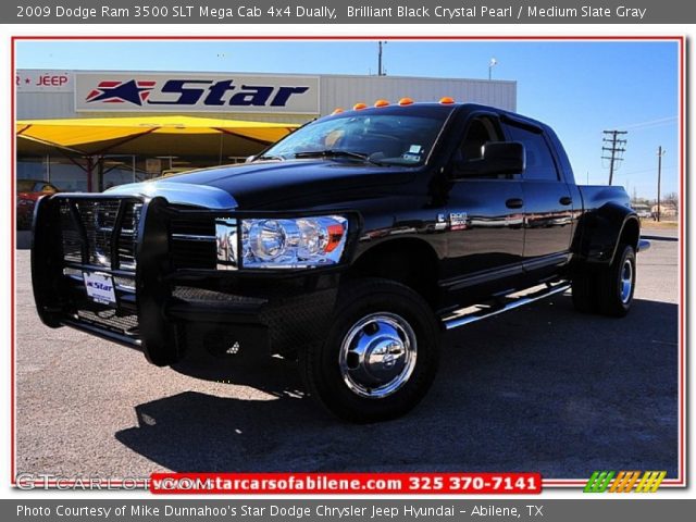 2009 Dodge Ram 3500 SLT Mega Cab 4x4 Dually in Brilliant Black Crystal Pearl