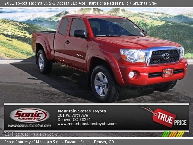 2011 Toyota Tacoma V6 SR5 Access Cab 4x4 in Barcelona Red Metallic