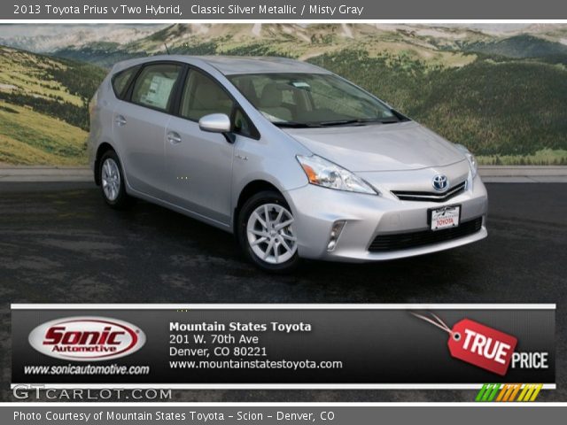 2013 Toyota Prius v Two Hybrid in Classic Silver Metallic