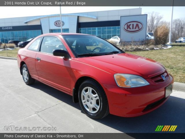 2001 Honda Civic LX Coupe in Rallye Red