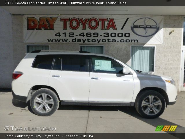 2013 Toyota Highlander Limited 4WD in Blizzard White Pearl