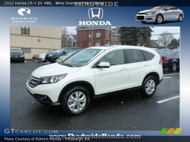 2012 Honda CR-V EX 4WD in White Diamond Pearl