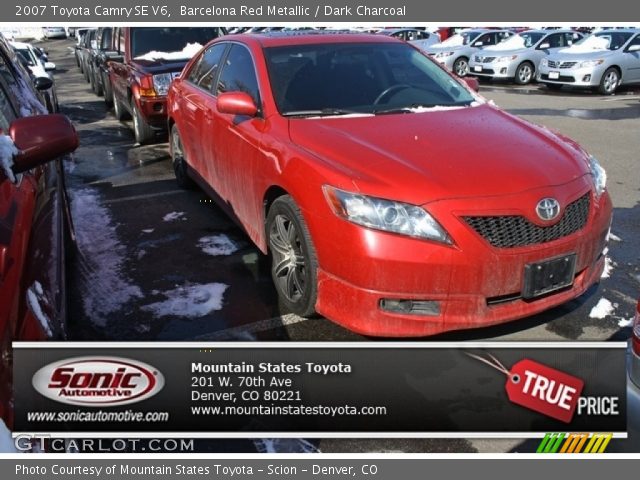 2007 Toyota Camry SE V6 in Barcelona Red Metallic