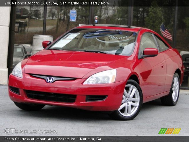 2004 Honda Accord EX Coupe in San Marino Red Pearl. Click to see large ...
