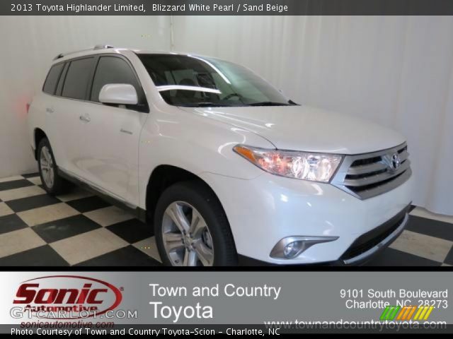 2013 Toyota Highlander Limited in Blizzard White Pearl