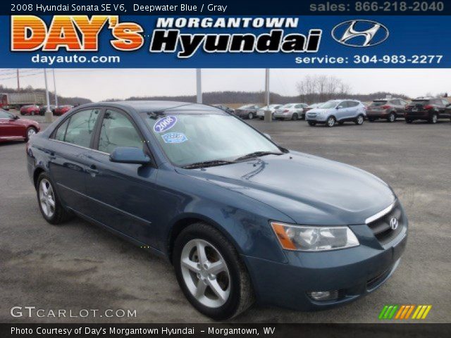 2008 Hyundai Sonata SE V6 in Deepwater Blue