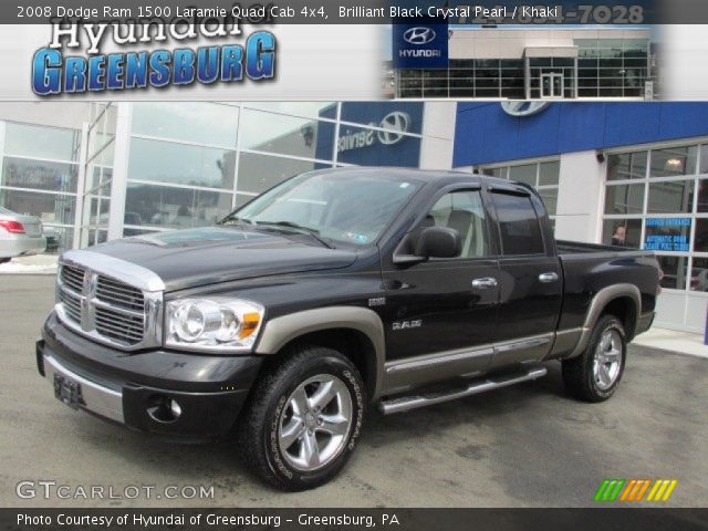 2008 Dodge Ram 1500 Laramie Quad Cab 4x4 in Brilliant Black Crystal Pearl