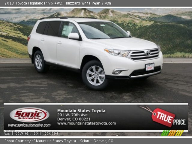2013 Toyota Highlander V6 4WD in Blizzard White Pearl