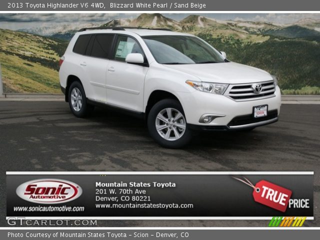 2013 Toyota Highlander V6 4WD in Blizzard White Pearl