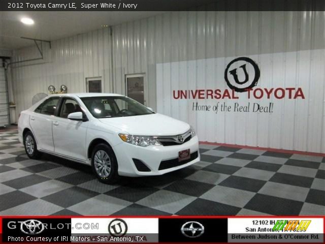 2012 Toyota Camry LE in Super White