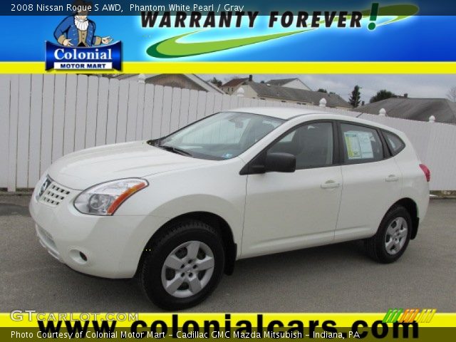 2008 Nissan Rogue S AWD in Phantom White Pearl