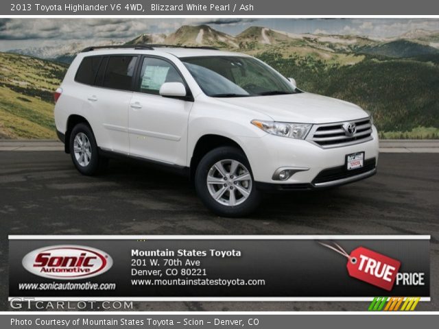 2013 Toyota Highlander V6 4WD in Blizzard White Pearl