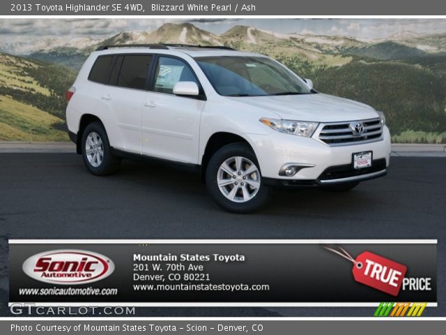 2013 Toyota Highlander SE 4WD in Blizzard White Pearl
