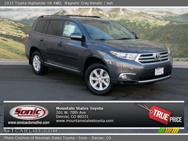 2013 Toyota Highlander V6 4WD in Magnetic Gray Metallic