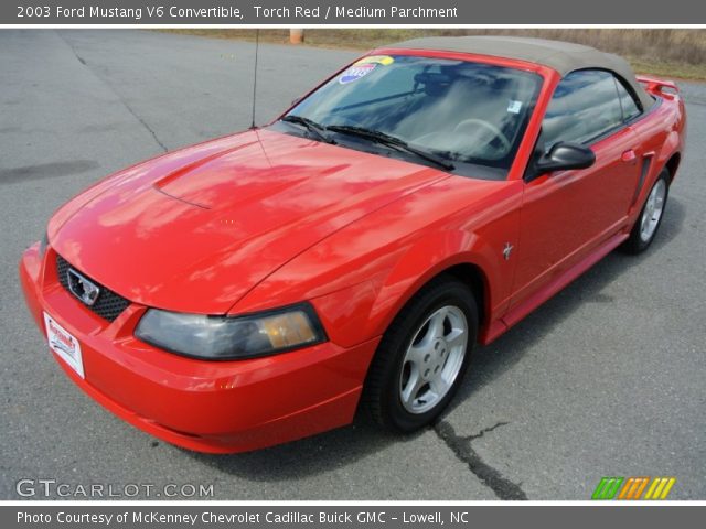 2003 Ford Mustang V6 Convertible in Torch Red